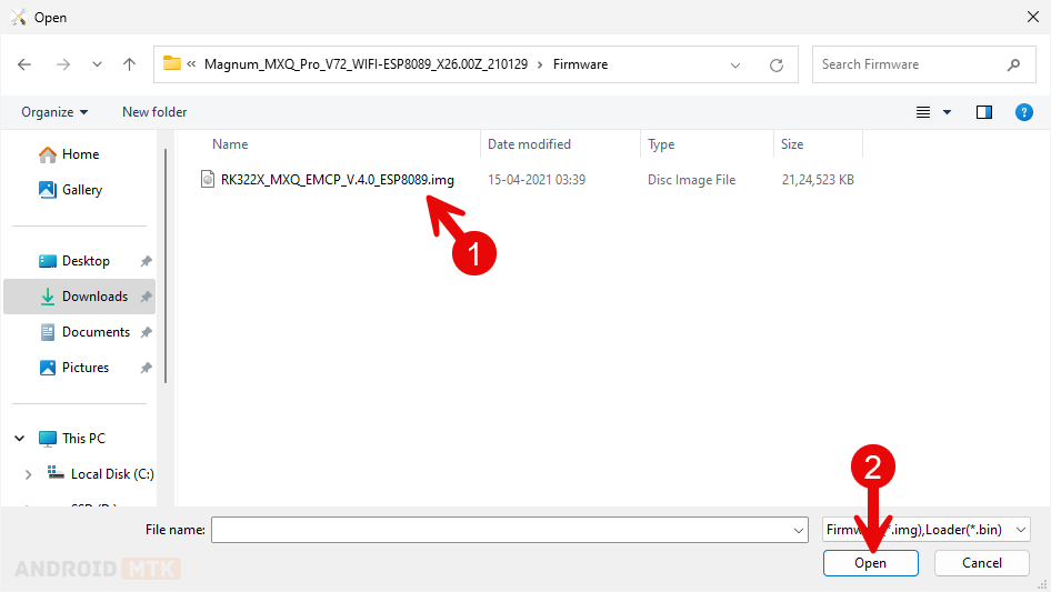 RockChip Android Tool Select Firmware