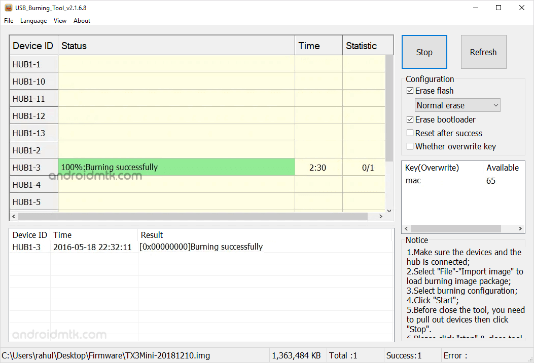 Usb burning tool как пользоваться