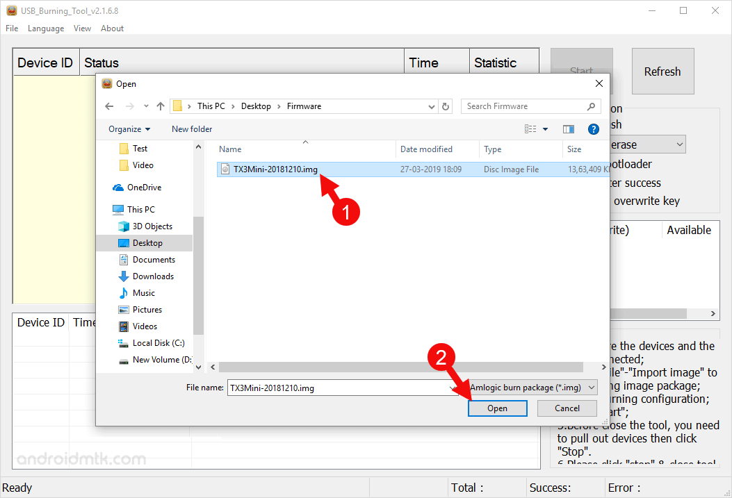 usb burning tool unable to start correctly