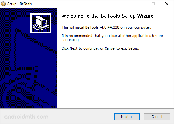 Betools Setup Window