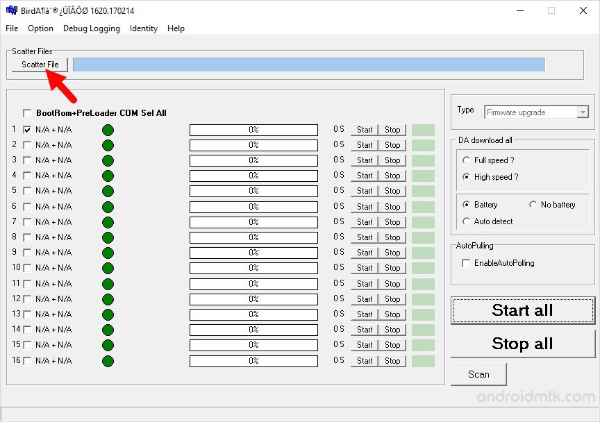 BirdA MDT Tool Scatter File