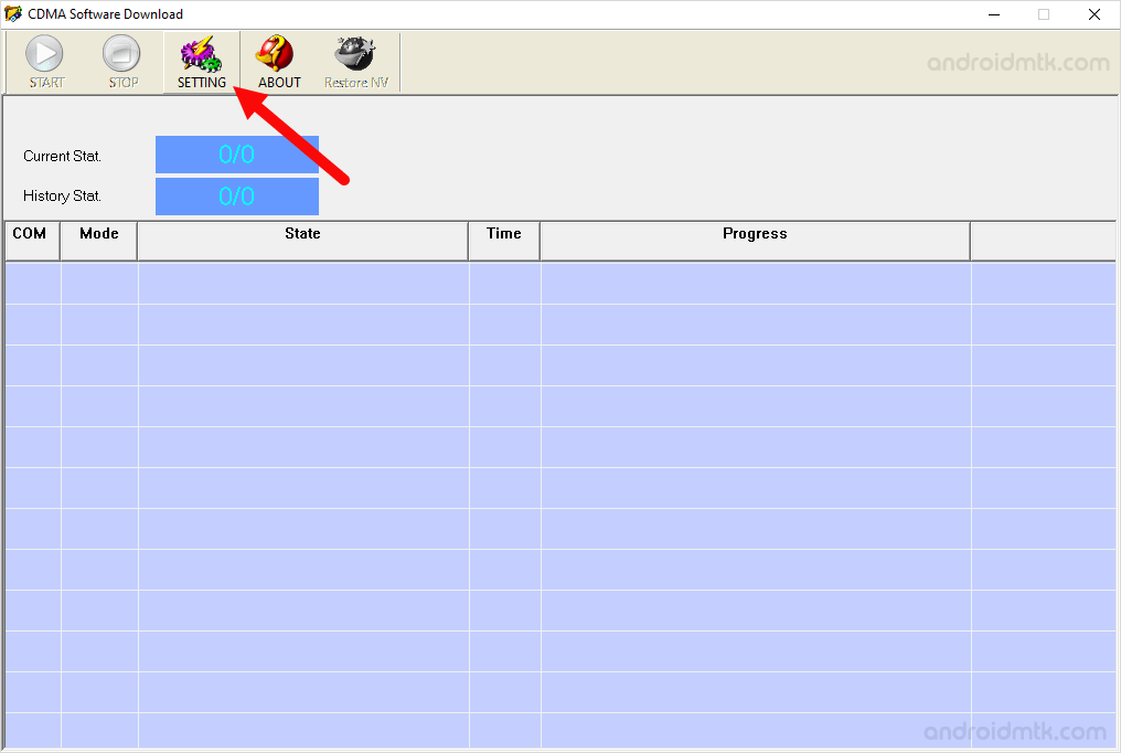 CDMA Software Download Tool Settings