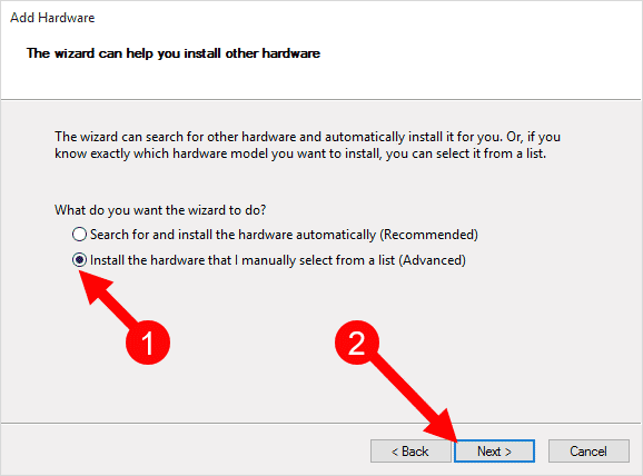 device manager install hardware