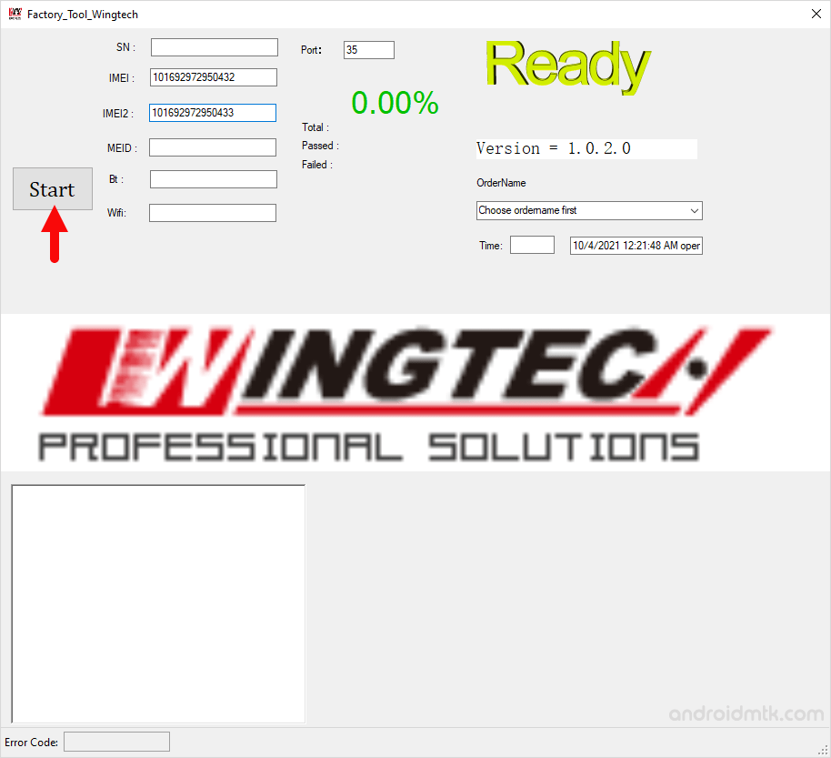 factory tool wingtech start