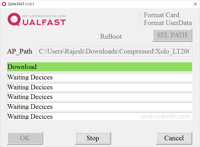 Flash Completed in Qualfast Software