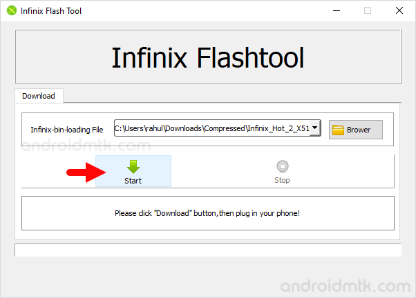 Infinix Flash Tool Start