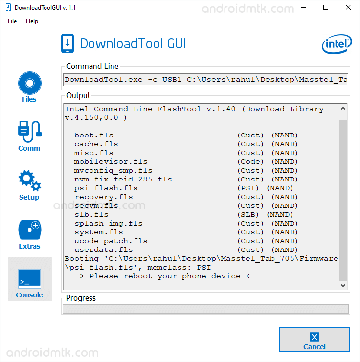 Intel Download Tool GUI Flashing