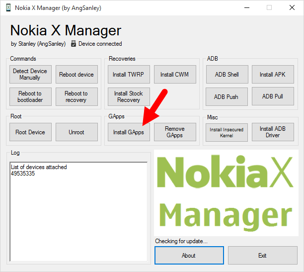 Nokia X Manager Device Install Gapps