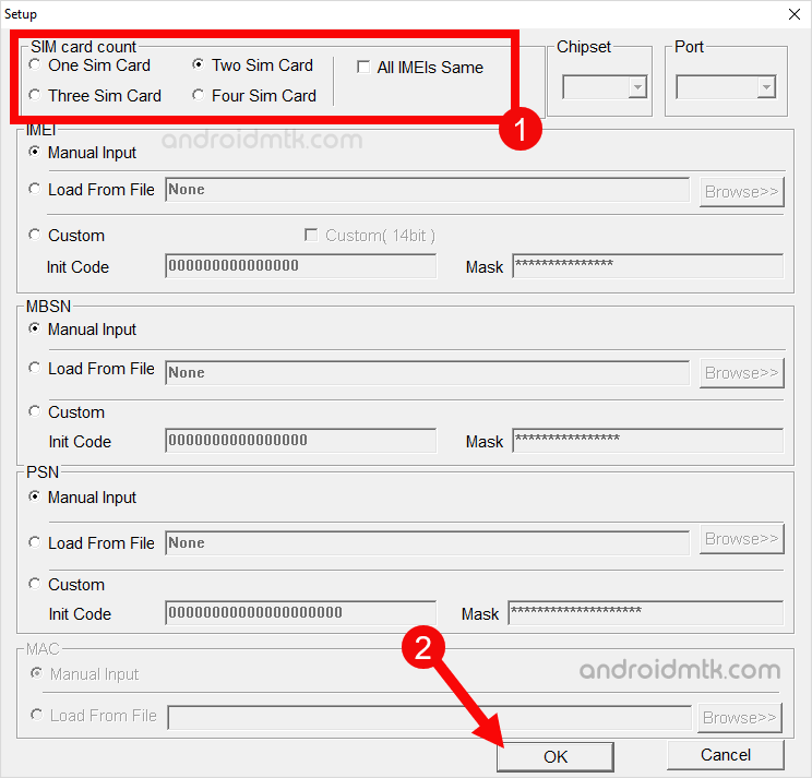 RDA IMEI Tool Setup SIM Count