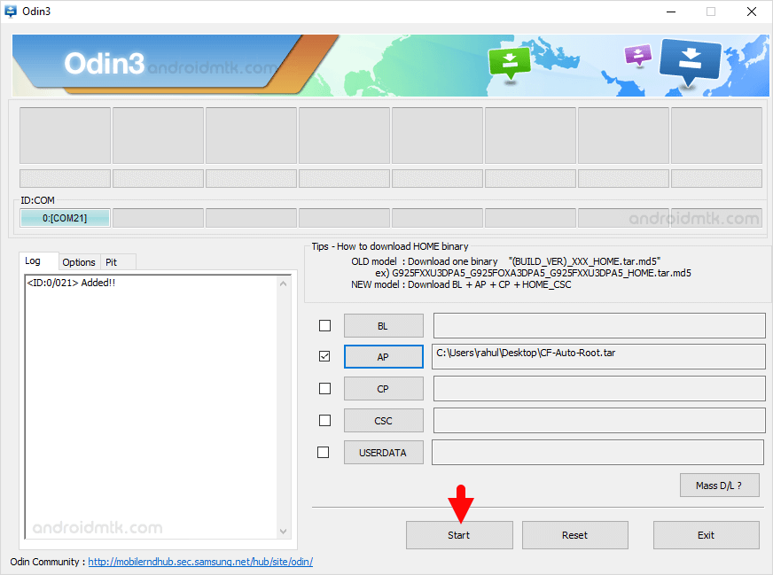 Samsung Pda File Added Odin