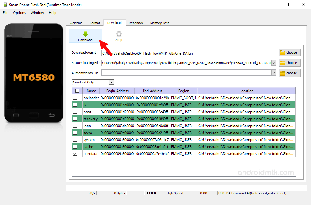 sp flash tool userdata remove pattern lock