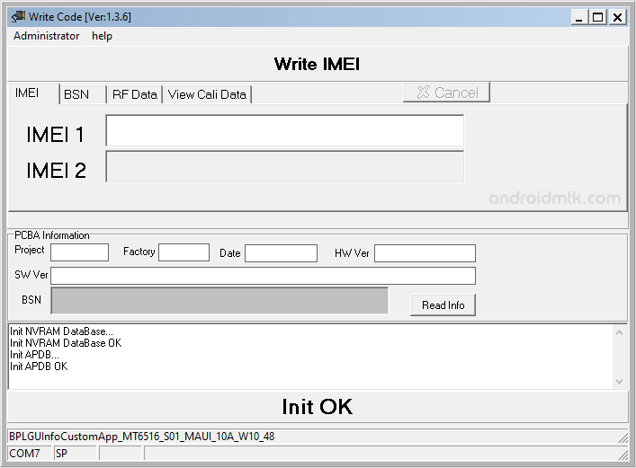 Write Code Imei Tool